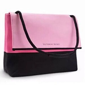 Victoria's Secret Pink and Black Shoulder Insulated Cooler Beach Bag
